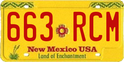 NM license plate 663RCM