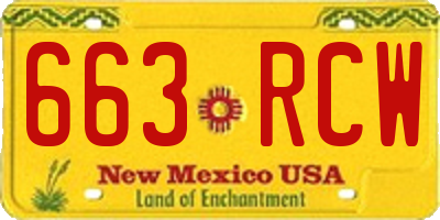 NM license plate 663RCW