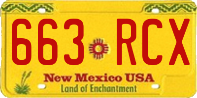 NM license plate 663RCX