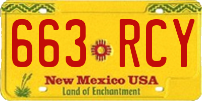 NM license plate 663RCY