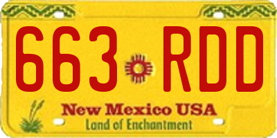NM license plate 663RDD
