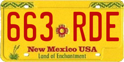 NM license plate 663RDE