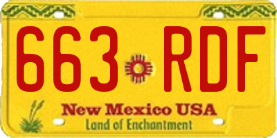 NM license plate 663RDF