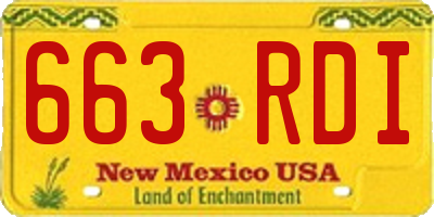 NM license plate 663RDI