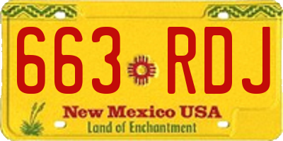 NM license plate 663RDJ