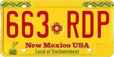 NM license plate 663RDP