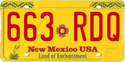 NM license plate 663RDQ