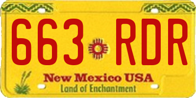 NM license plate 663RDR