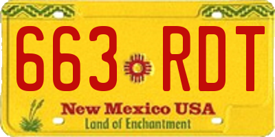 NM license plate 663RDT