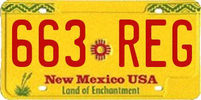 NM license plate 663REG