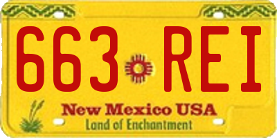 NM license plate 663REI