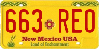 NM license plate 663REO