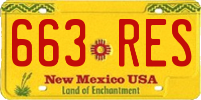 NM license plate 663RES