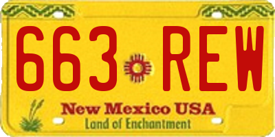 NM license plate 663REW
