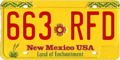 NM license plate 663RFD