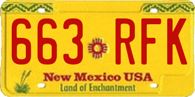 NM license plate 663RFK