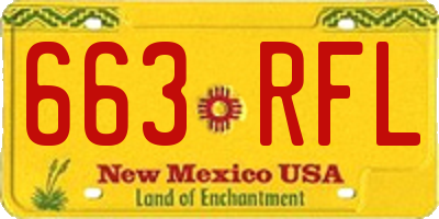 NM license plate 663RFL