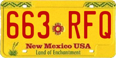 NM license plate 663RFQ