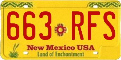 NM license plate 663RFS