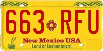 NM license plate 663RFU