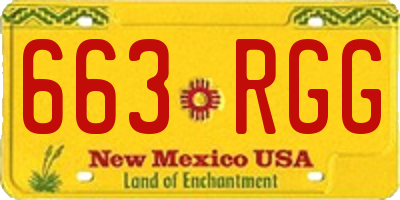 NM license plate 663RGG
