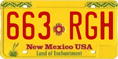 NM license plate 663RGH