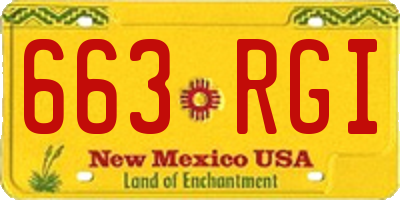 NM license plate 663RGI