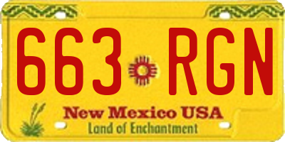 NM license plate 663RGN