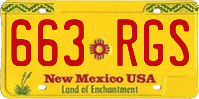 NM license plate 663RGS