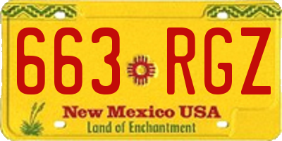 NM license plate 663RGZ