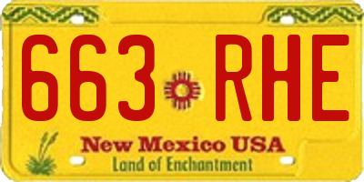 NM license plate 663RHE