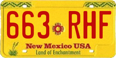 NM license plate 663RHF