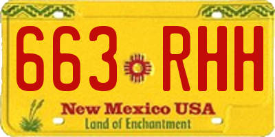 NM license plate 663RHH