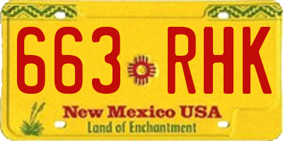 NM license plate 663RHK