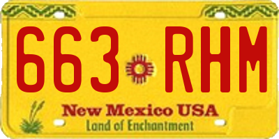 NM license plate 663RHM