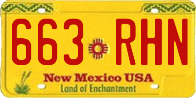 NM license plate 663RHN