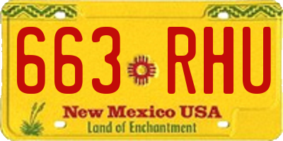 NM license plate 663RHU