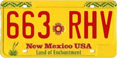 NM license plate 663RHV