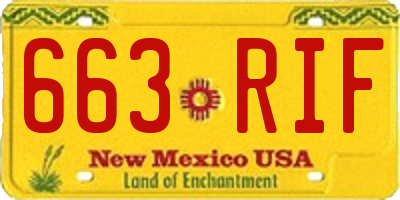 NM license plate 663RIF