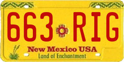 NM license plate 663RIG