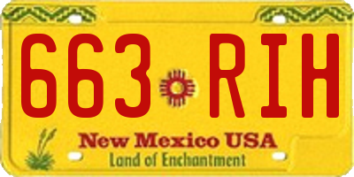 NM license plate 663RIH