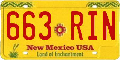 NM license plate 663RIN