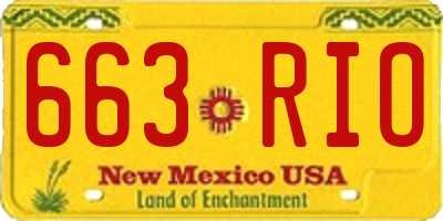 NM license plate 663RIO