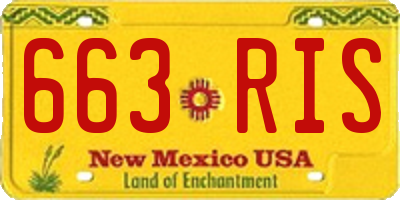 NM license plate 663RIS