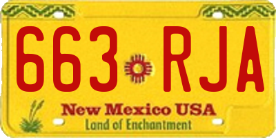 NM license plate 663RJA