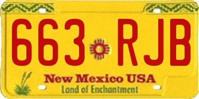 NM license plate 663RJB