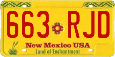 NM license plate 663RJD
