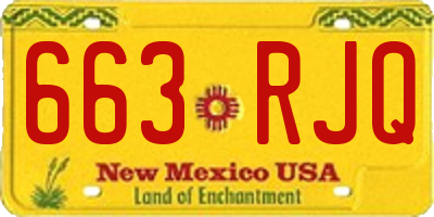 NM license plate 663RJQ