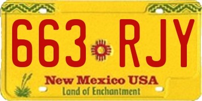 NM license plate 663RJY