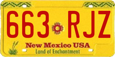 NM license plate 663RJZ